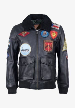 TOP GUN Lederjacke - black