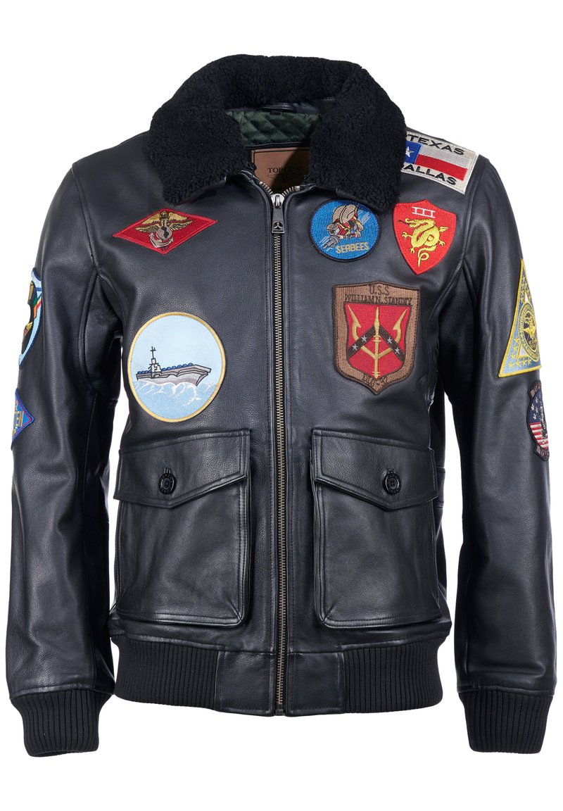 TOP GUN Leather jacket - black