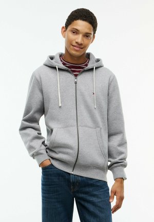 Tommy Hilfiger, ESSENTIAL FLEECE HOODED REG ZT - Sudadera con cremallera - medium grey heather