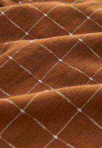Next TEXTURED CHECK SHORT SLEEVE  WITH CUBAN COLLAR  - REGULAR FIT - Chemise - brown