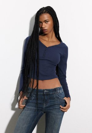 WITH BUTTONS - Majica z dolgimi rokavi - dark blue