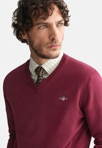 GANT V-NECK - Jersey de punto - wine red