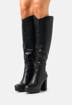 Boots med høye hæler - black