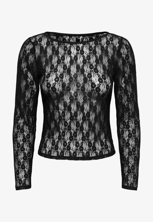 ONLY, ONLNIKITA L/S BOATNECK LACE TOP BOX JRS - Μπλούζα - black