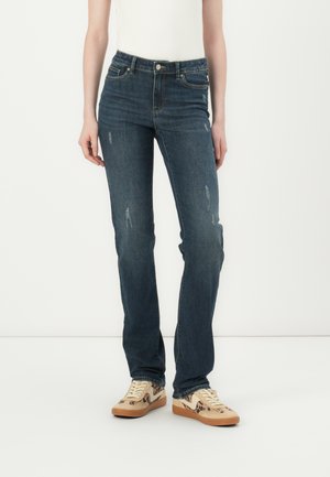 ONLWAUW MID WAIST - Jean slim - dark blue denim