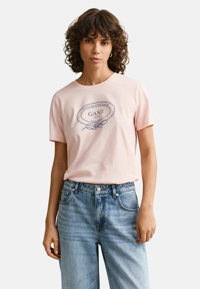 GANT GRAPHIC - Triko s potiskem - apricot pink