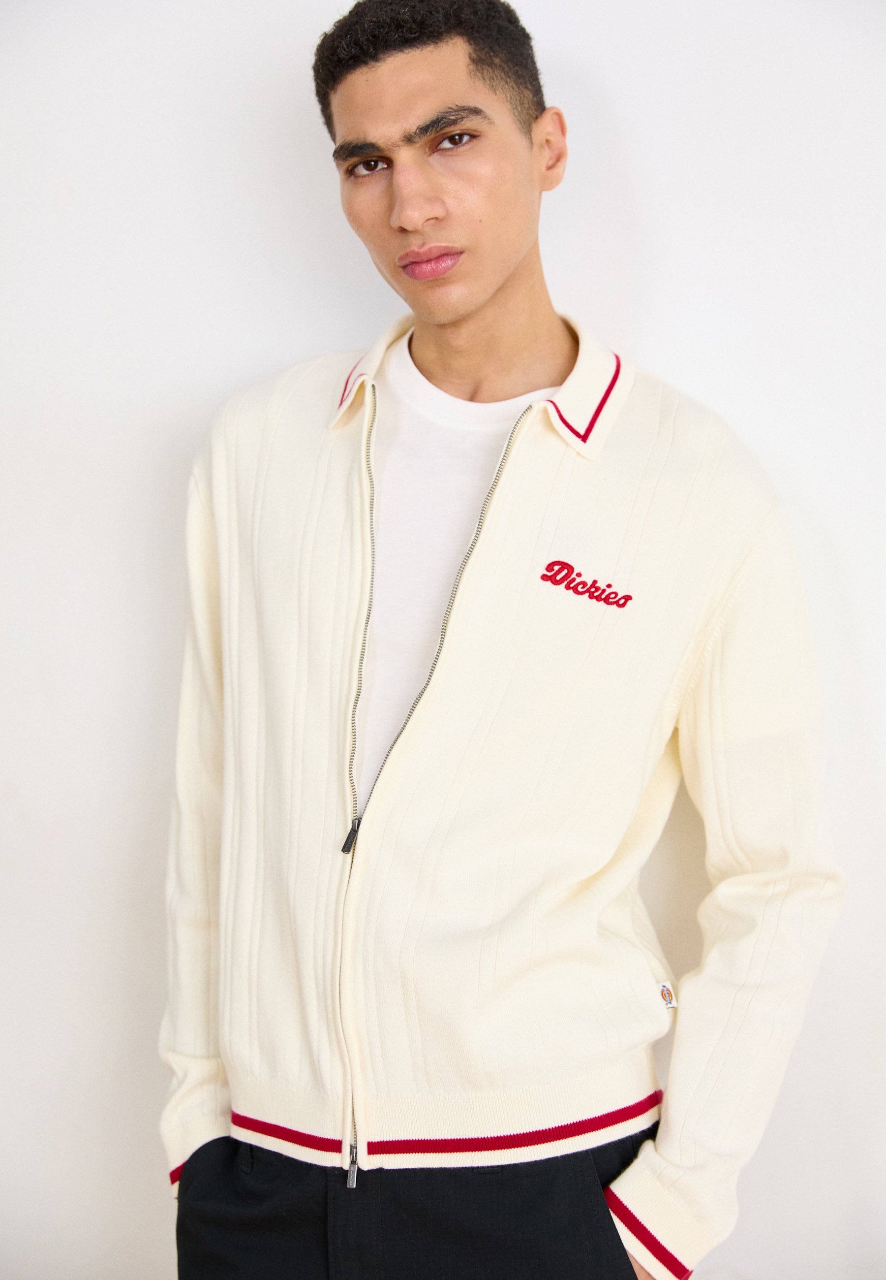 Dickies LEWISTOWN CARDIGAN - Cardigan - egret/dyed denim - Zalando