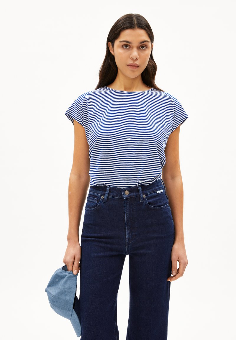 ARMEDANGELS - OFELIAA LOVELY STRIPES - Print T-shirt - oatmilk lapis blue, Enlarge