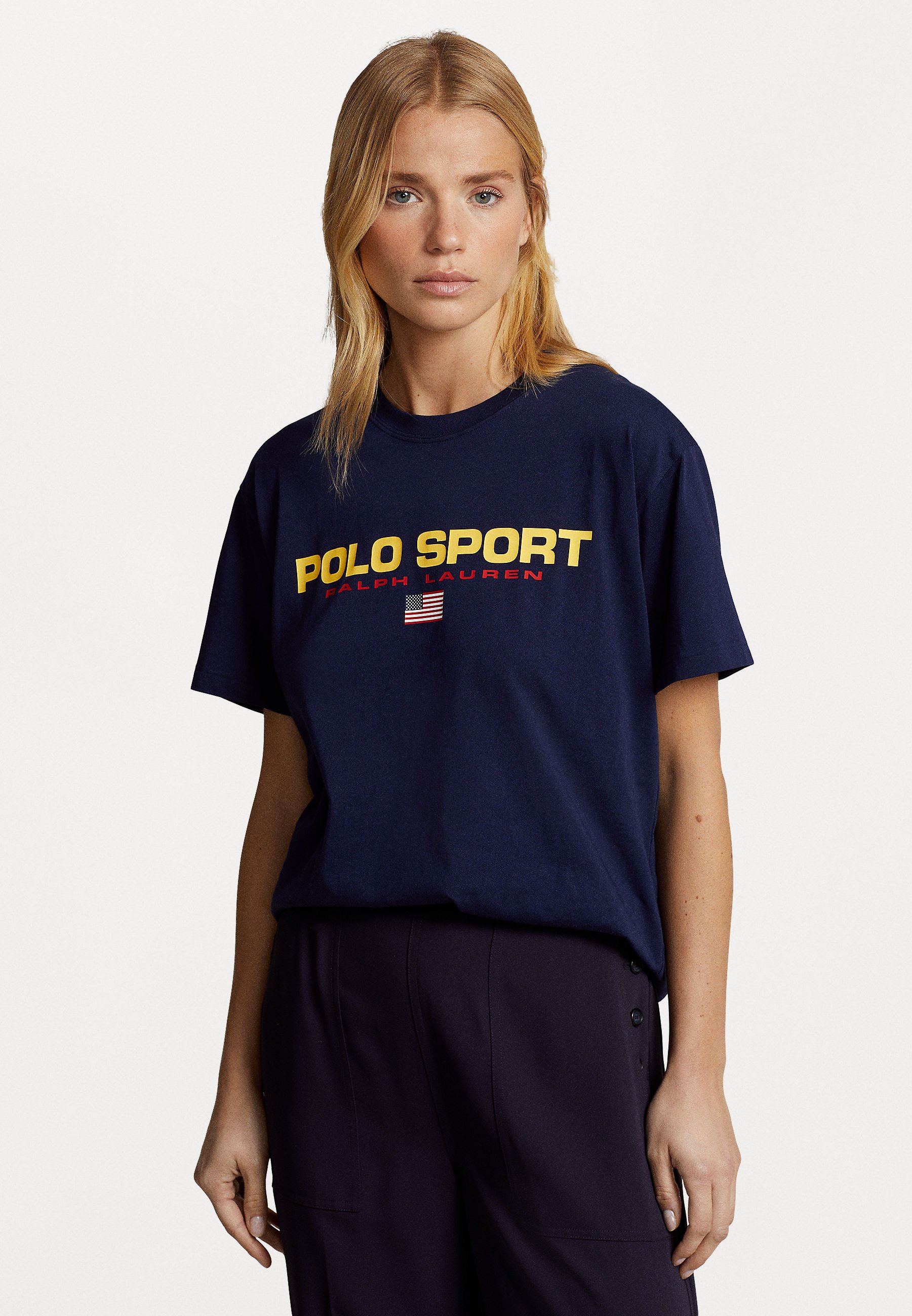 Navy Blue Tee Shirt Polo Sport Classic Fit Polo Sport Jersey T