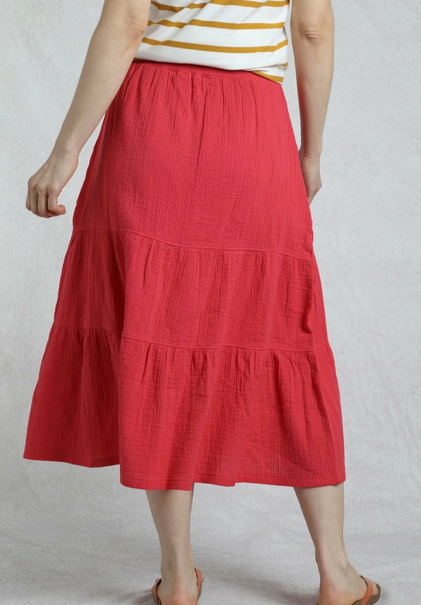 LATHIKA TIERED MIDI - A-line skirt - crimson
