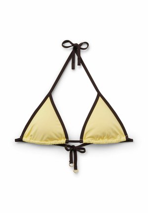 Calzedonia, BICOLOR PIPING TRIANGLE - Haut de bikini - black