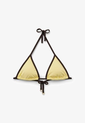 Calzedonia, BICOLOR PIPING TRIANGLE - Haut de bikini - black