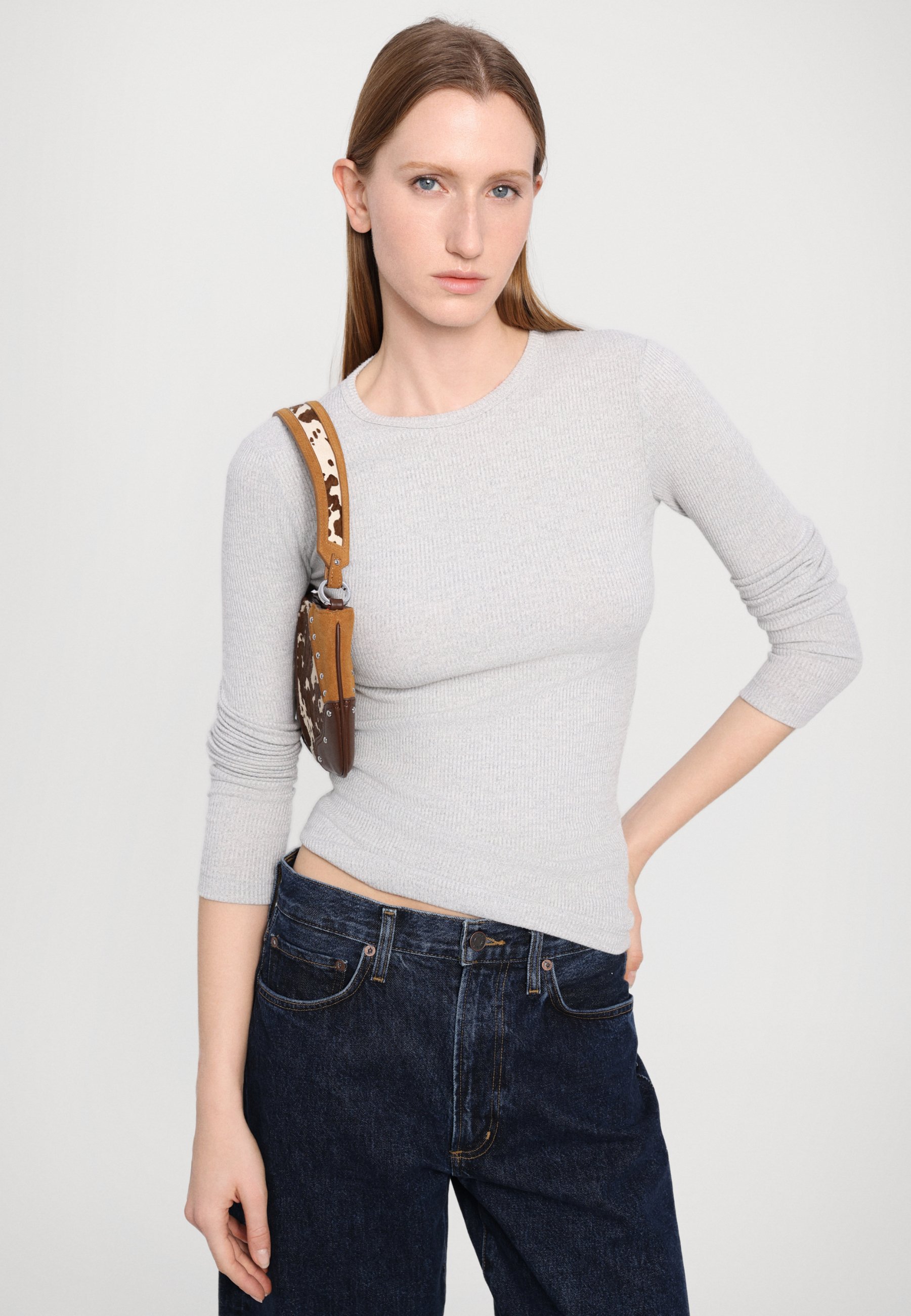 売れ筋商品|||アゴルド Tシャツ レディース トップス DELPHI SLIM TEE - Long sleeved top - brushed grey heather Agolde DELPHI SLIM TEE - Long sleeved top - brushed grey