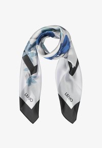 Foulard Liu Jo Azzurro 120x120cm - Stampa Floreale Con Logo In Poliestere - Foto 11