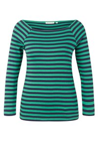 TOM TAILOR GESTREIFTES MIT KARREE AUSSCHNITT - Långärmad tröja - green navy stripe