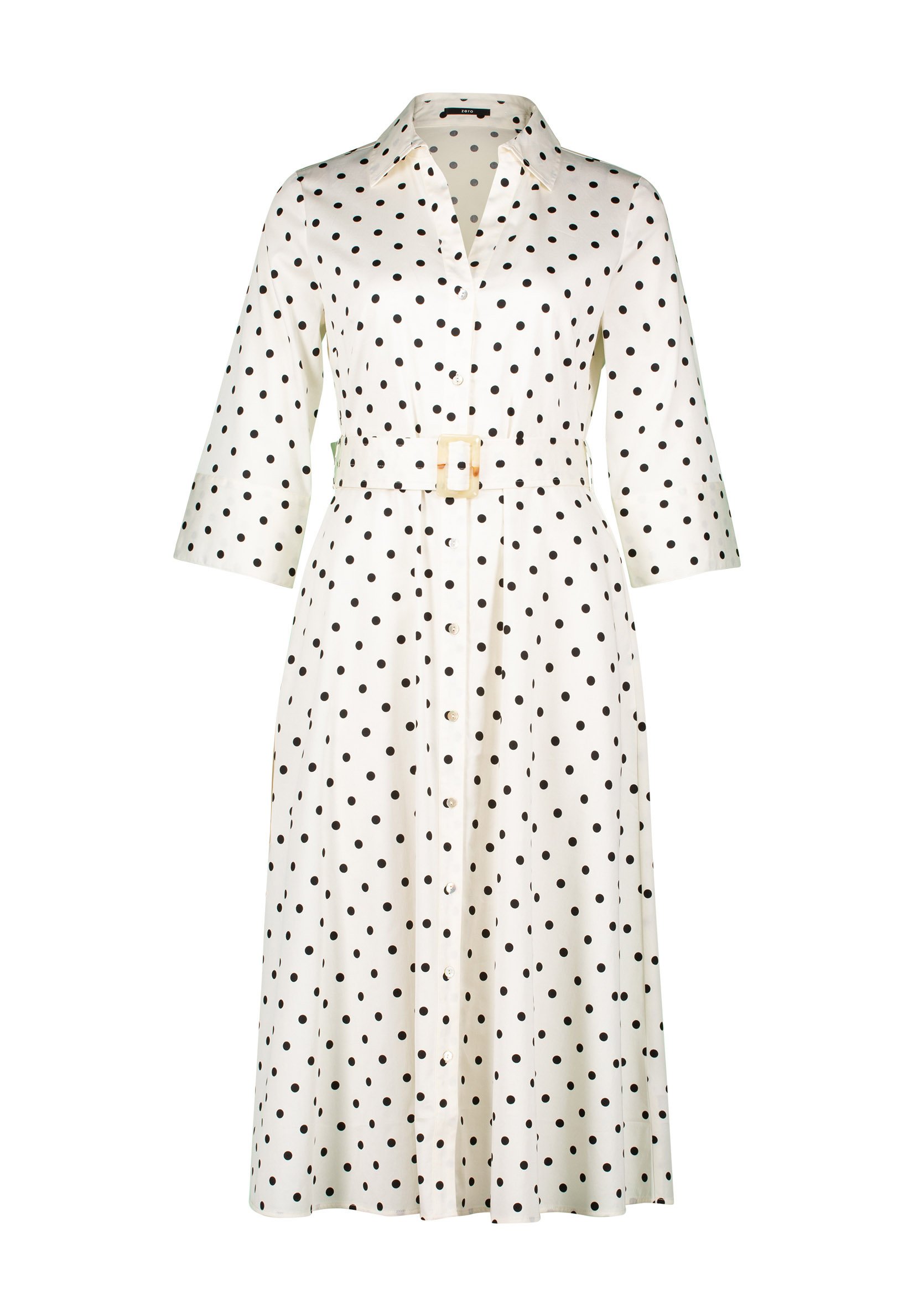 zero MIDI MIT PÜNKTCHENDRUCK - Shirt dress - creamblack