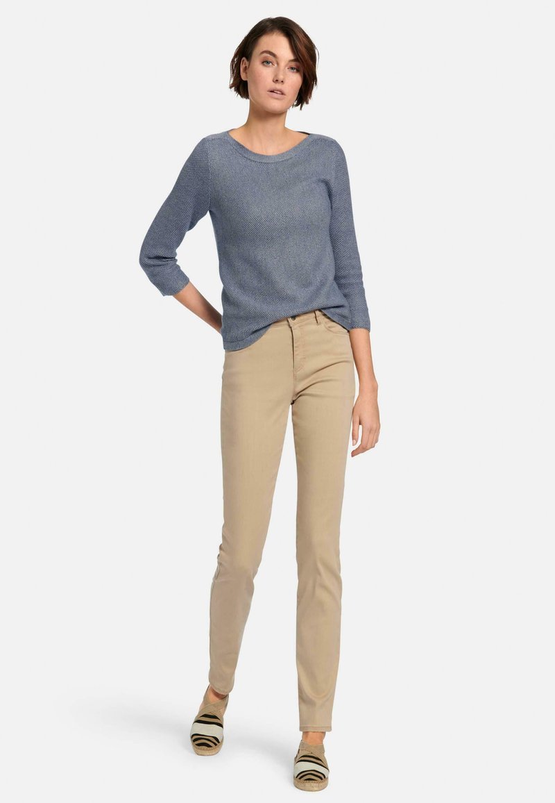 Damen Strickjacken | PETER HAHN Strickpullover jeansblau ecru/blau - XZ27302 Damen Strickjacken | PETER HAHN Strickpullover jeansblau ecru/blau - XZ27302