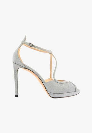 Jimmy Choo, GLITTER SANDAL SILVER - Sandales à talons hauts - silver-coloured