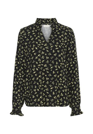 Kaffe, KAEMINE MAJA FRILL - Blúzka - black green lettuce ditzy