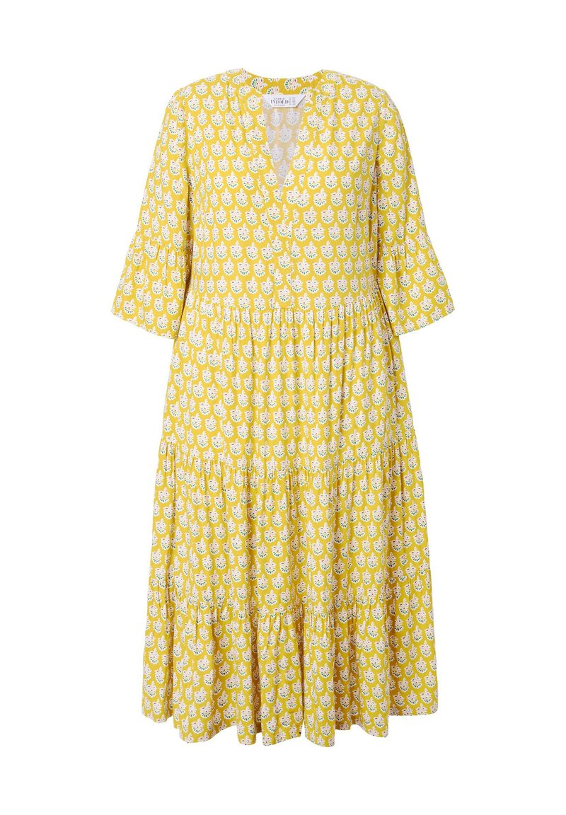 Studio Untold ABSTRAKTER BLÄTTER-PRINT 3/4-ÄRMEL VOLANTS - Robe de jour ...