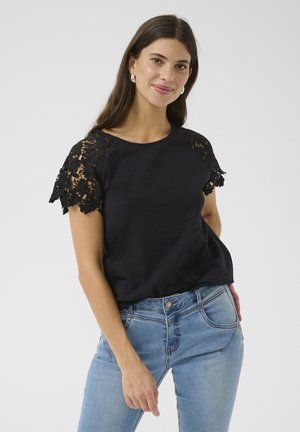 CRFIN BRODERI ANGLAIS - Lihtne T-särk - pitch black