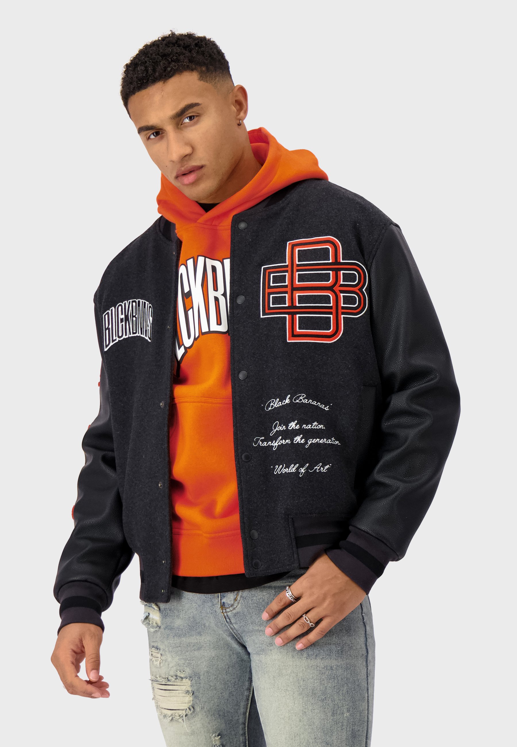 supreme team varsity jacket black