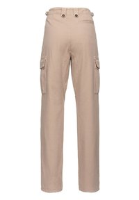 Beiga cargobyxor med en lös passform, med sidofickor, en knäppt midja och en slät bomullstextur.