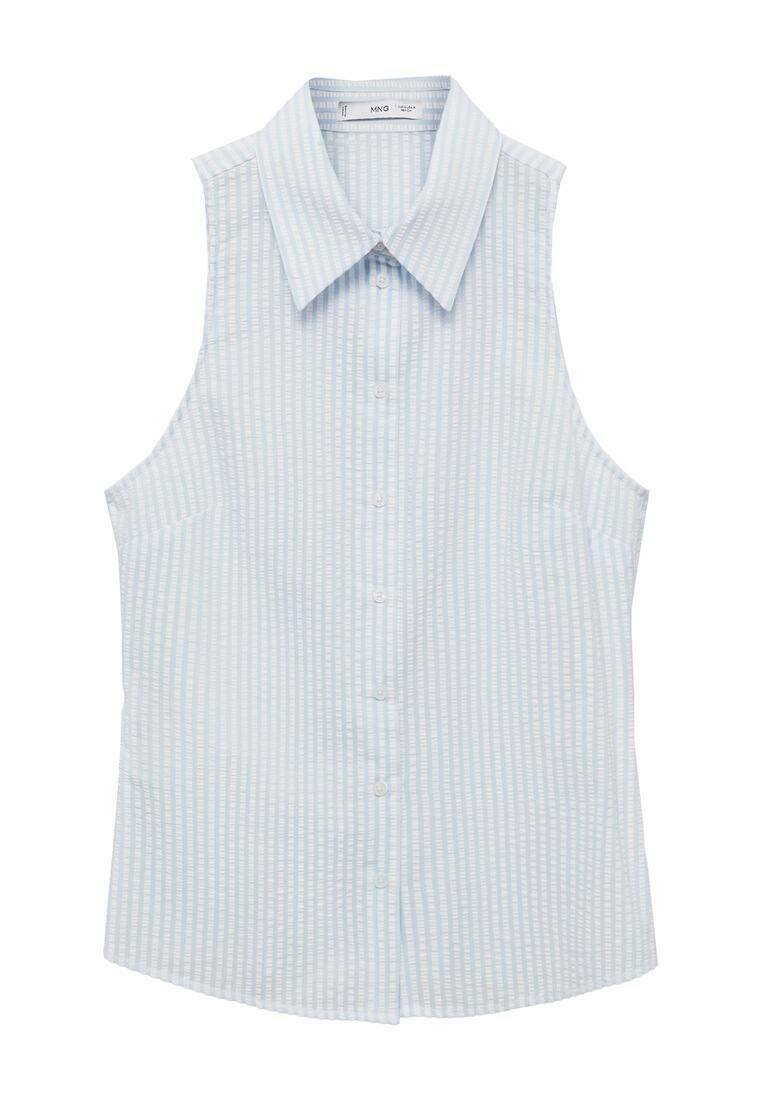 Mango Overhemdblouse lichtblauw