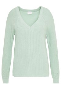 VILA Stickad tröja - light green
