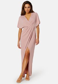 Bubbleroom - WRAP SLIT MAXI DRESS - Jerseyklänning - salmon Miniatyrbild 1