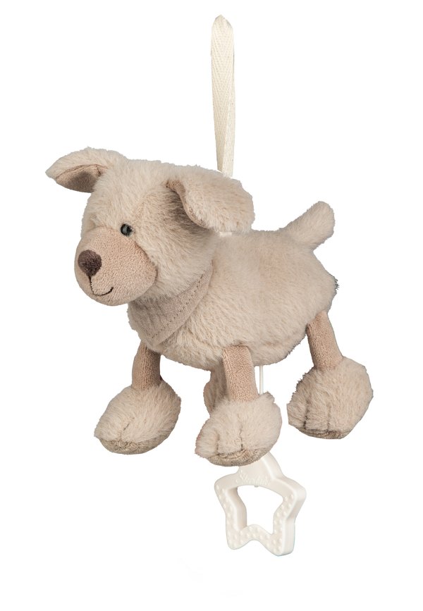HUND LUCKY - Spieluhr - naturbraun