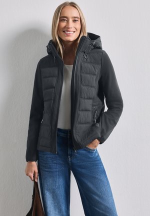 Street One SOFTSHELJACKE MIT KAPUZE UND STEPPDETAILS - Overgangsjakke - obsidian blue