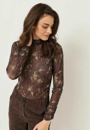 Tamaris, ROLLKRAGEN-SHIRT - Blouse - faded leo - mole aop