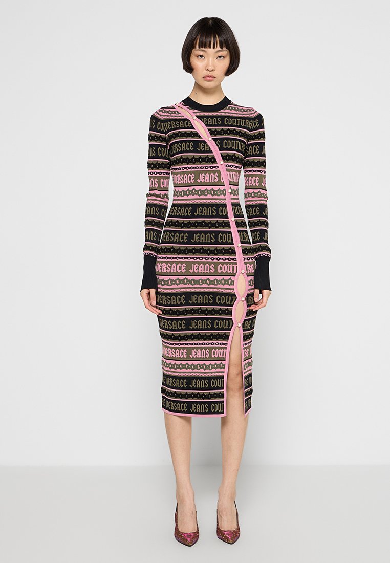 Versace Jeans Couture Gebreide jurk olijfgroen Versace Jeans Couture Gebreide jurk olijfgroen