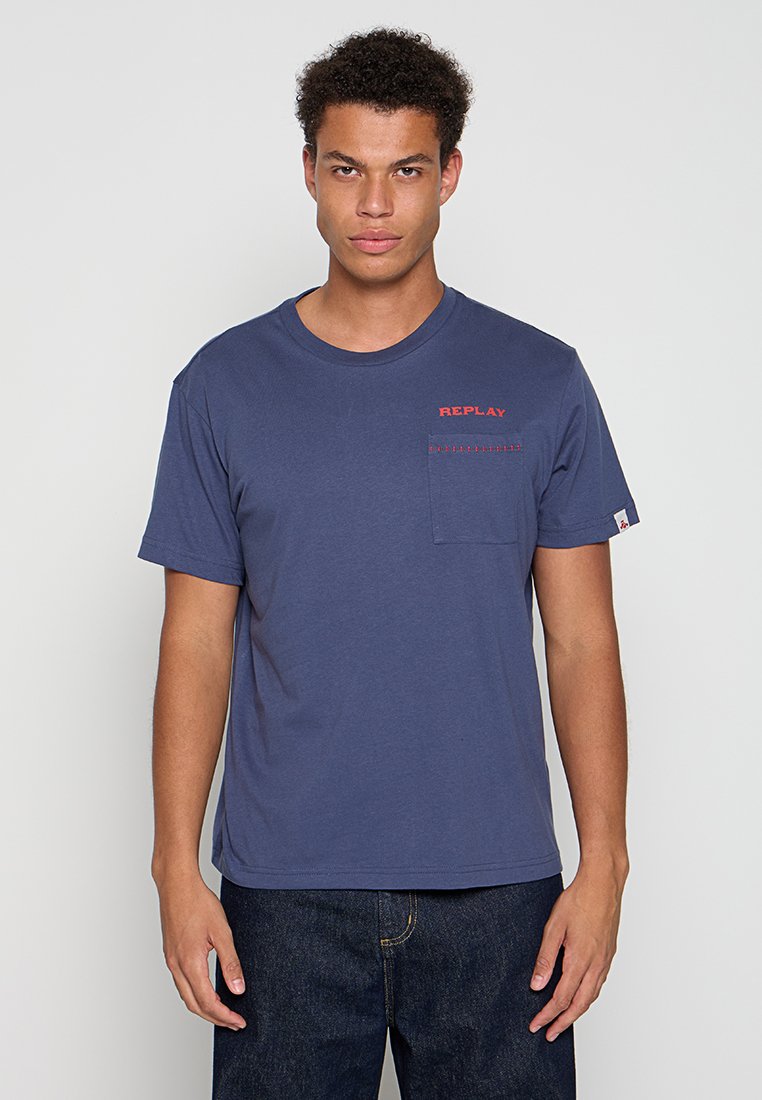 Replay T-shirt print blauw