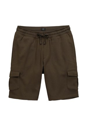 Shorts in cotone marrone con vita elastica, cordoncino e due tasche laterali a soffietto. Tessuto morbido e vestibilità rilassata.