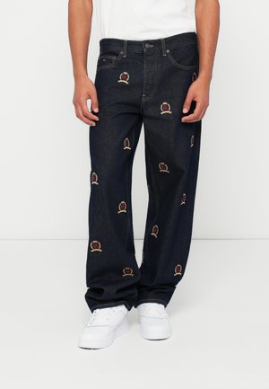 JAIMIE EMBROIDERY RELAXED STRAIGHT LEG JEANS - Jeans Relaxed Fit - denim dark