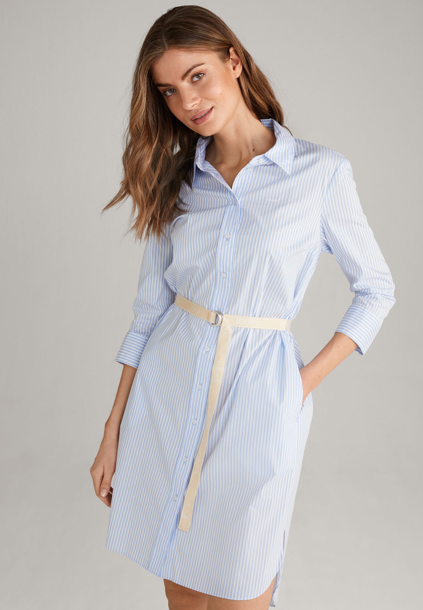 JOOP! Blusenkleid - hellblau weiß gestreift/hellblau - Zalando.de