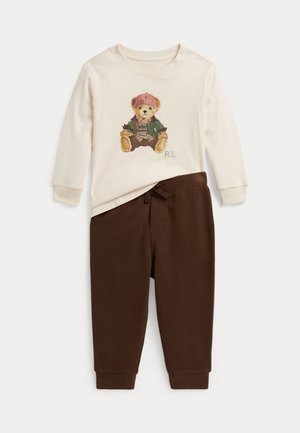 Polo Ralph Lauren, POLO BEAR COTTON TEE & JOGGER PANT 0-2Y - Longsleeve - estate cream