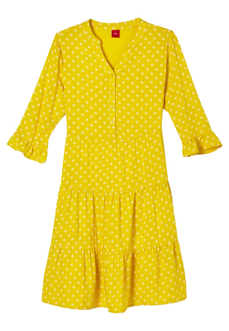 s.Oliver Vestido informal - yellow aop