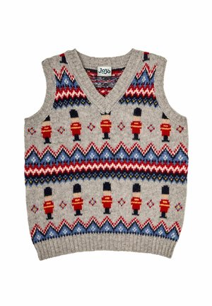 JoJo Maman Bébé SOLDIER FAIRISLE PATTERN TANK  - REGULAR FIT - Strickpullover - marl grey