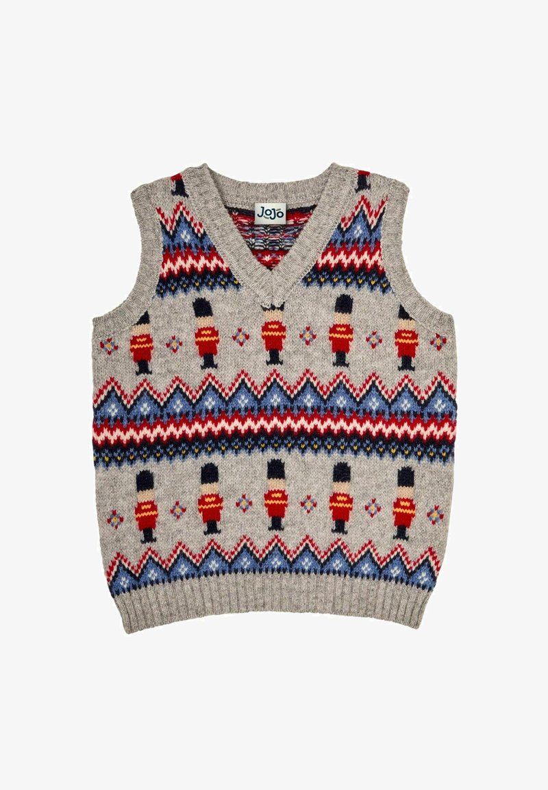 JoJo Maman Bébé SOLDIER FAIRISLE PATTERN TANK - REGULAR FIT - Strickpullover - marl grey