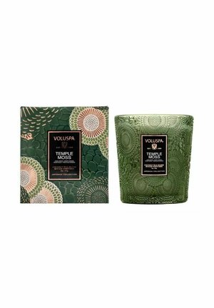 VOLUSPA BOXED TEXTURED GLASS CANDLE TEMPLE MOSS 184G - Doftljus - transparent