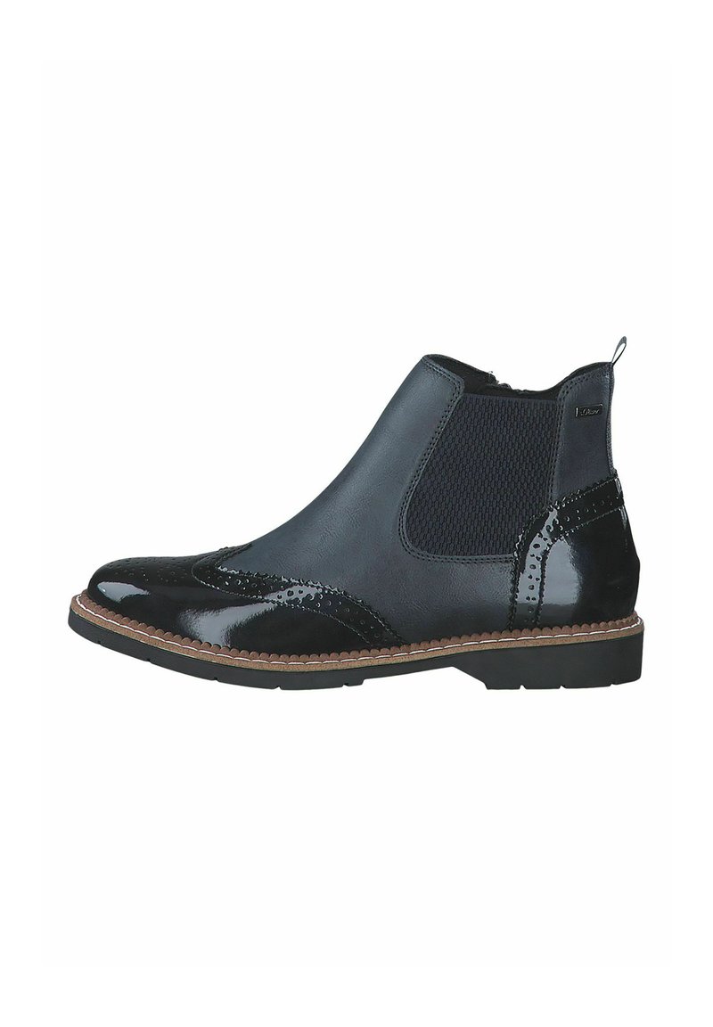 s.Oliver CHELSEA - Bottines de cowboy / motard - navy comb/bleu ...