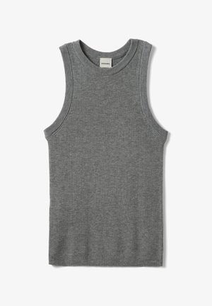 Stefanel, RIBBED TANK TOP. - Top - grey marl