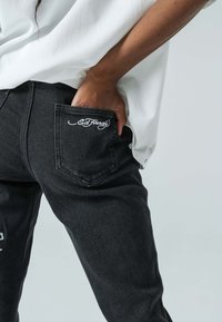 Ed Hardy KOI FISHING - Bootcut jeans - washed black