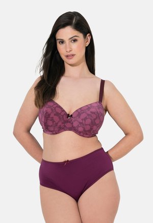 Ulla Popken, MIDI BRIEFS, 5-PACK, ASSORTED COLOURS - Slip - grey magenta