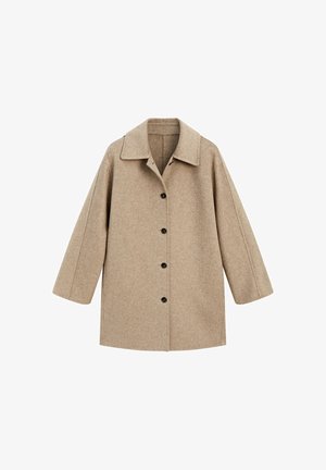 Massimo Dutti, MELANGE COAT WITH COLLAR DETAIL - Manteau classique - light brown