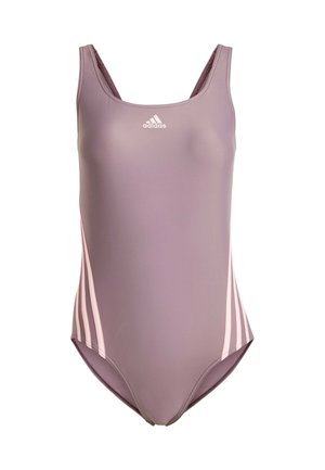 adidas Sportswear ADIDAS 3-STRIPES - Costume da bagno - shadow fig   pink spark
