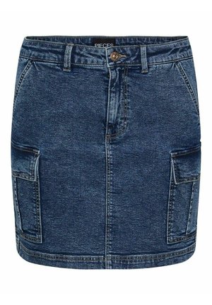 Pieces, JESSIE - Falda de tubo - medium blue denim